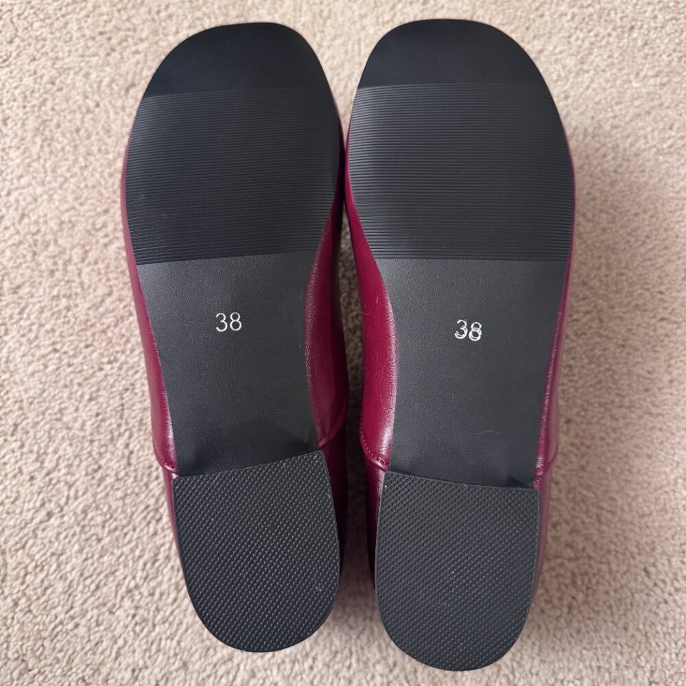 Classic Mary Jane Flats in Deep Wine Red - Picture 5 of 5